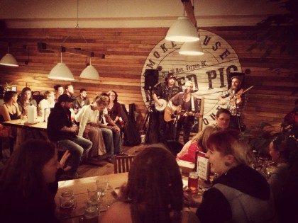 Leah Barley and the Converse Cowboys preforming at the Naked Pig Restaurant Downtown Vernon BC